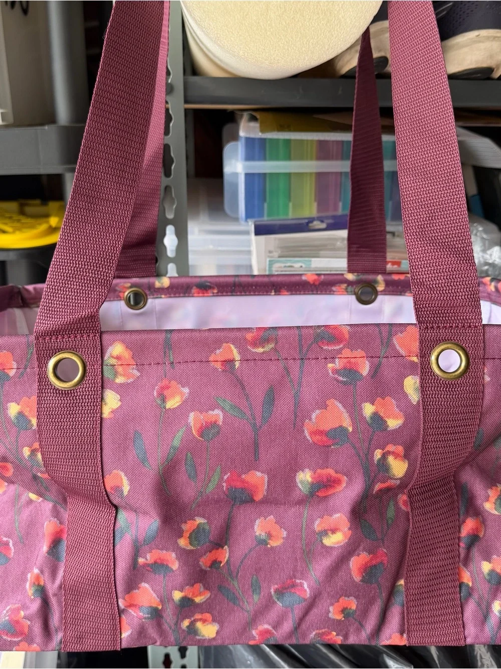 thirty-one Medium Utility Tote in Floral Pink